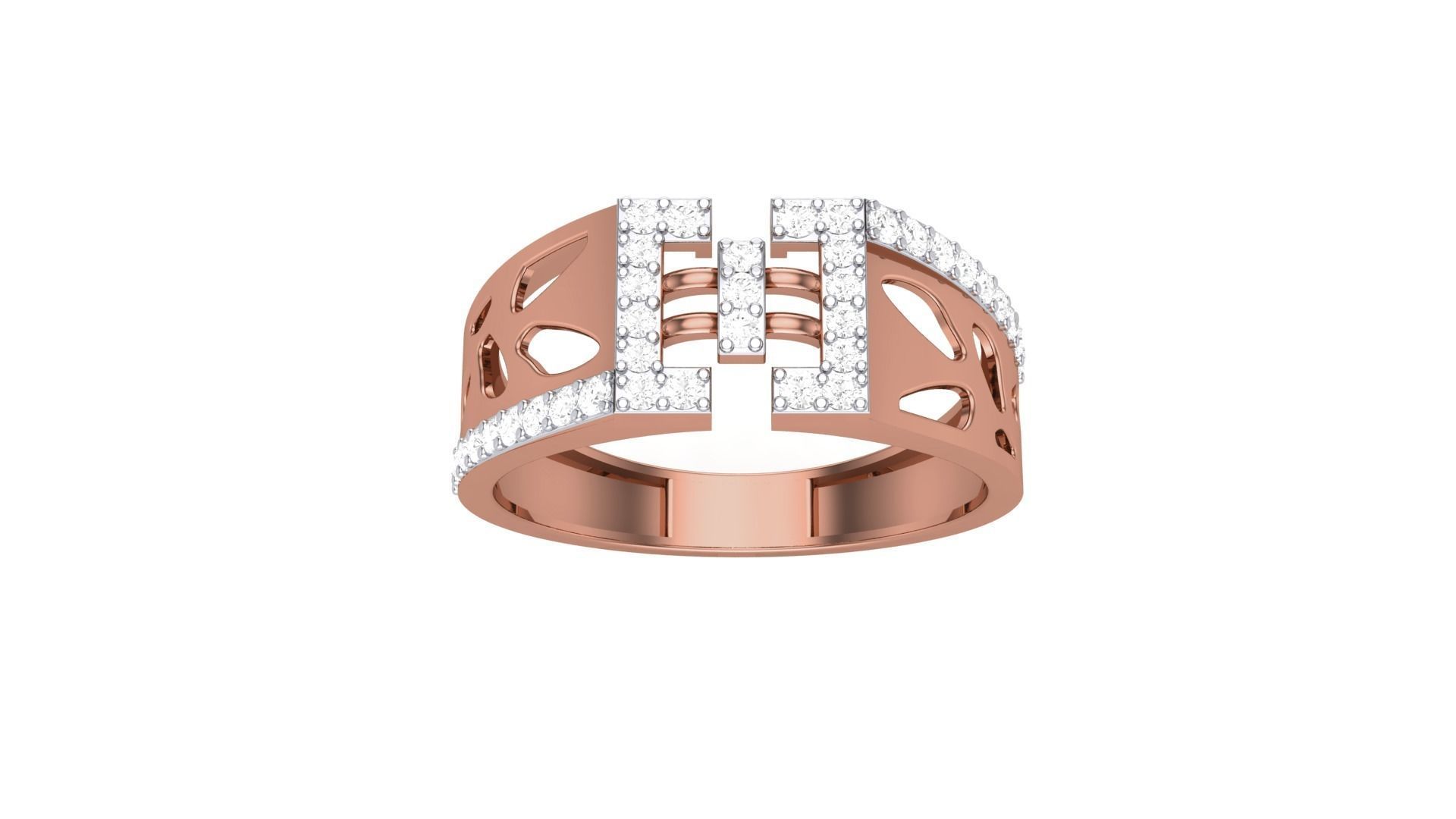 Men Groom Gents Diamond Ring 3dm stl obj mtl 3mf glb 3D print model_3