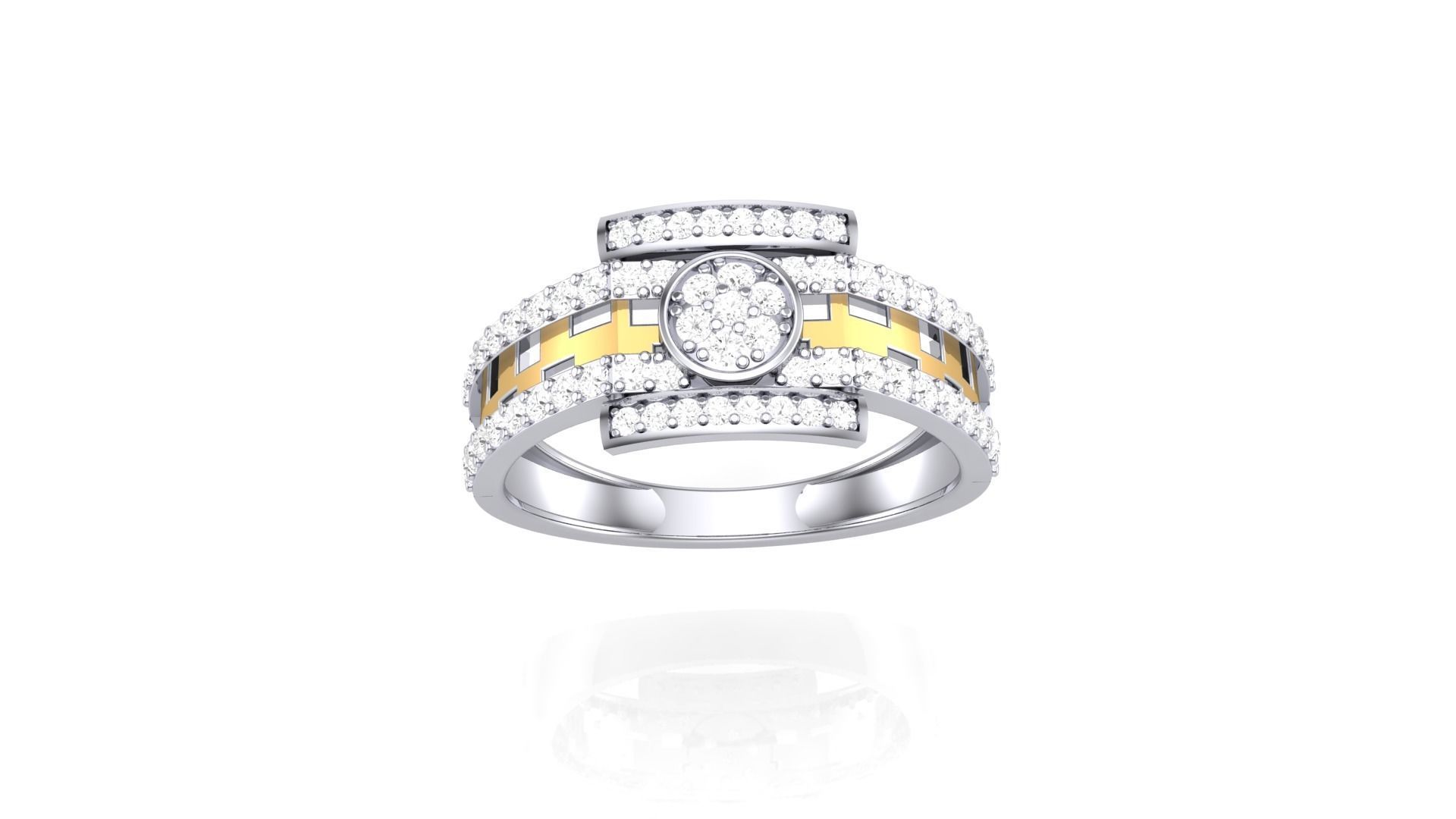 Men Groom Gents Diamond Ring 3dm stl obj mtl 3mf glb 3D print model_2