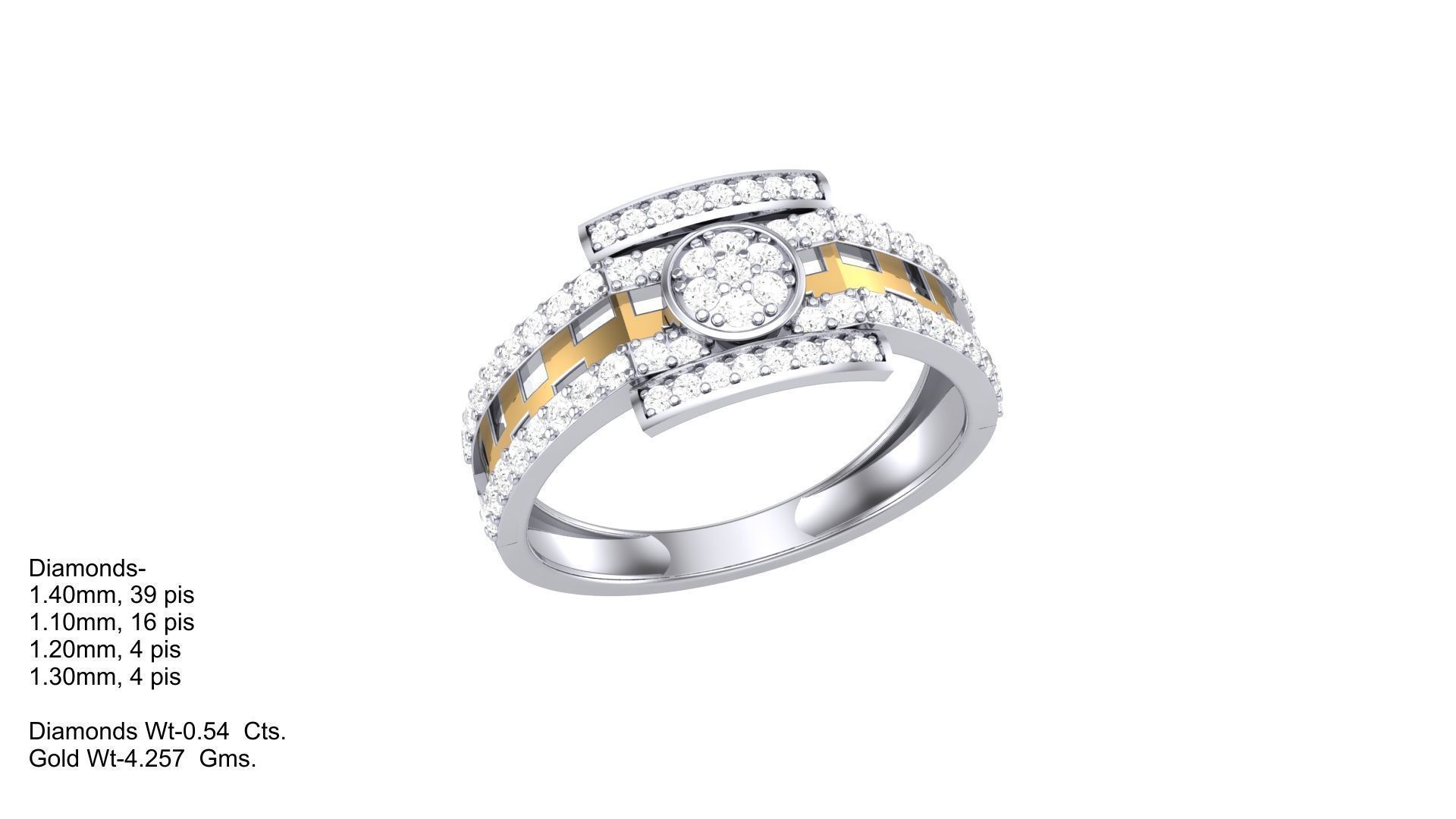 Men Groom Gents Diamond Ring 3dm stl obj mtl 3mf glb 3D print model_1