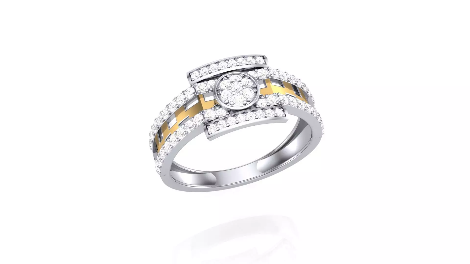 Men Groom Gents Diamond Ring 3dm stl obj mtl 3mf glb 3D print model_0