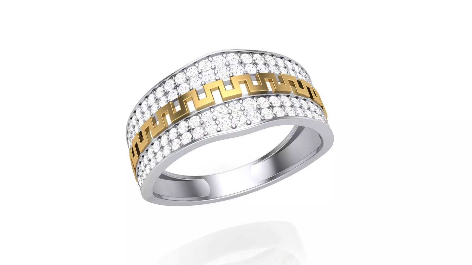 Men Groom Gents Diamond Ring 3dm stl obj mtl 3mf glb 3D print model_0