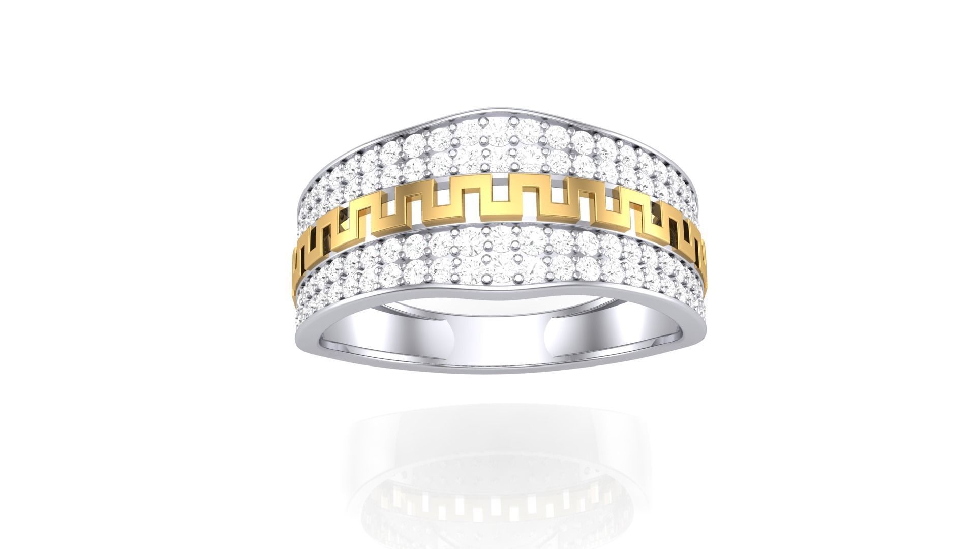 Men Groom Gents Diamond Ring 3dm stl obj mtl 3mf glb 3D print model_2