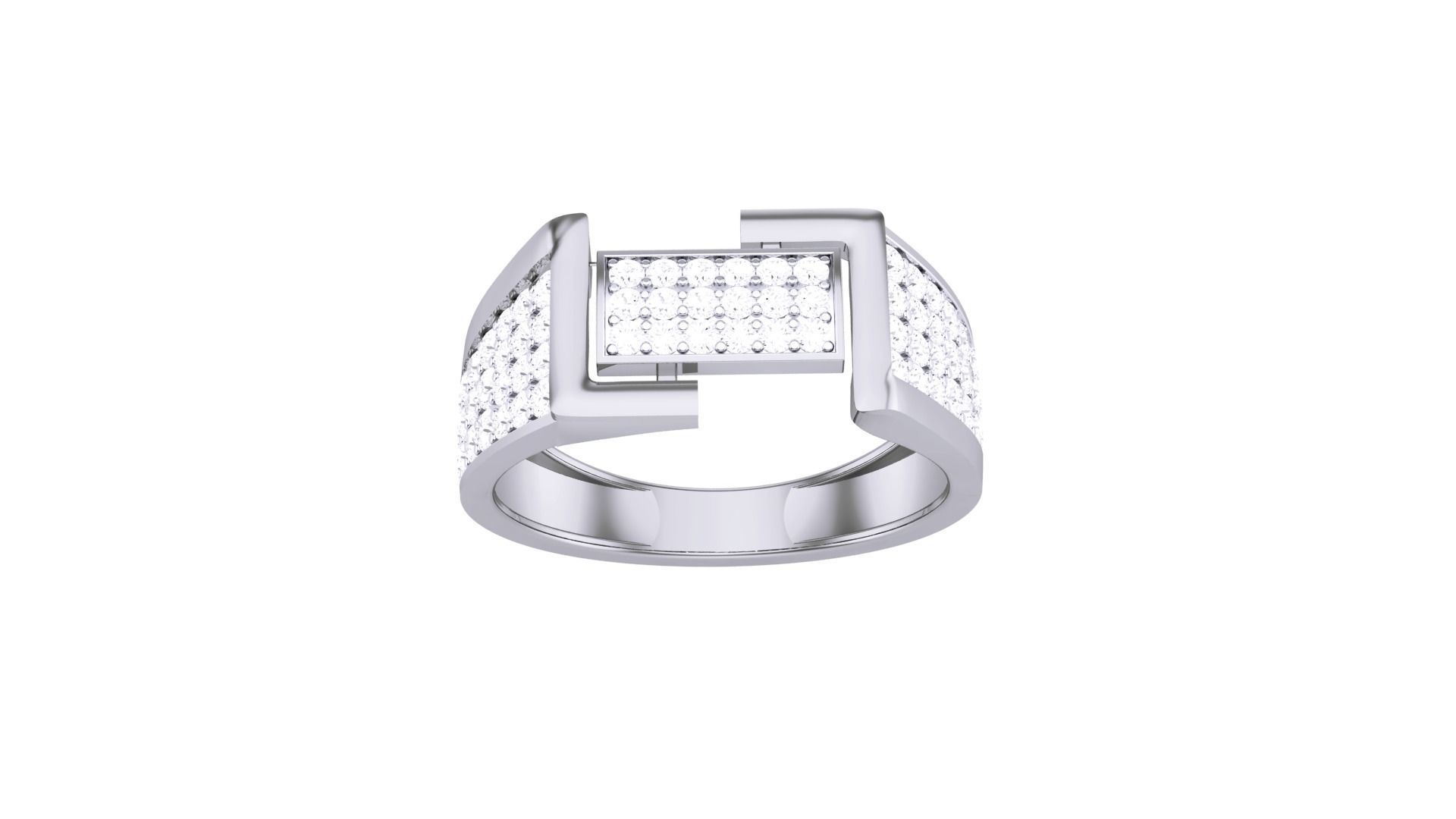 Men Groom Gents Diamond Ring 3dm stl obj mtl 3mf glb 3D print model_5