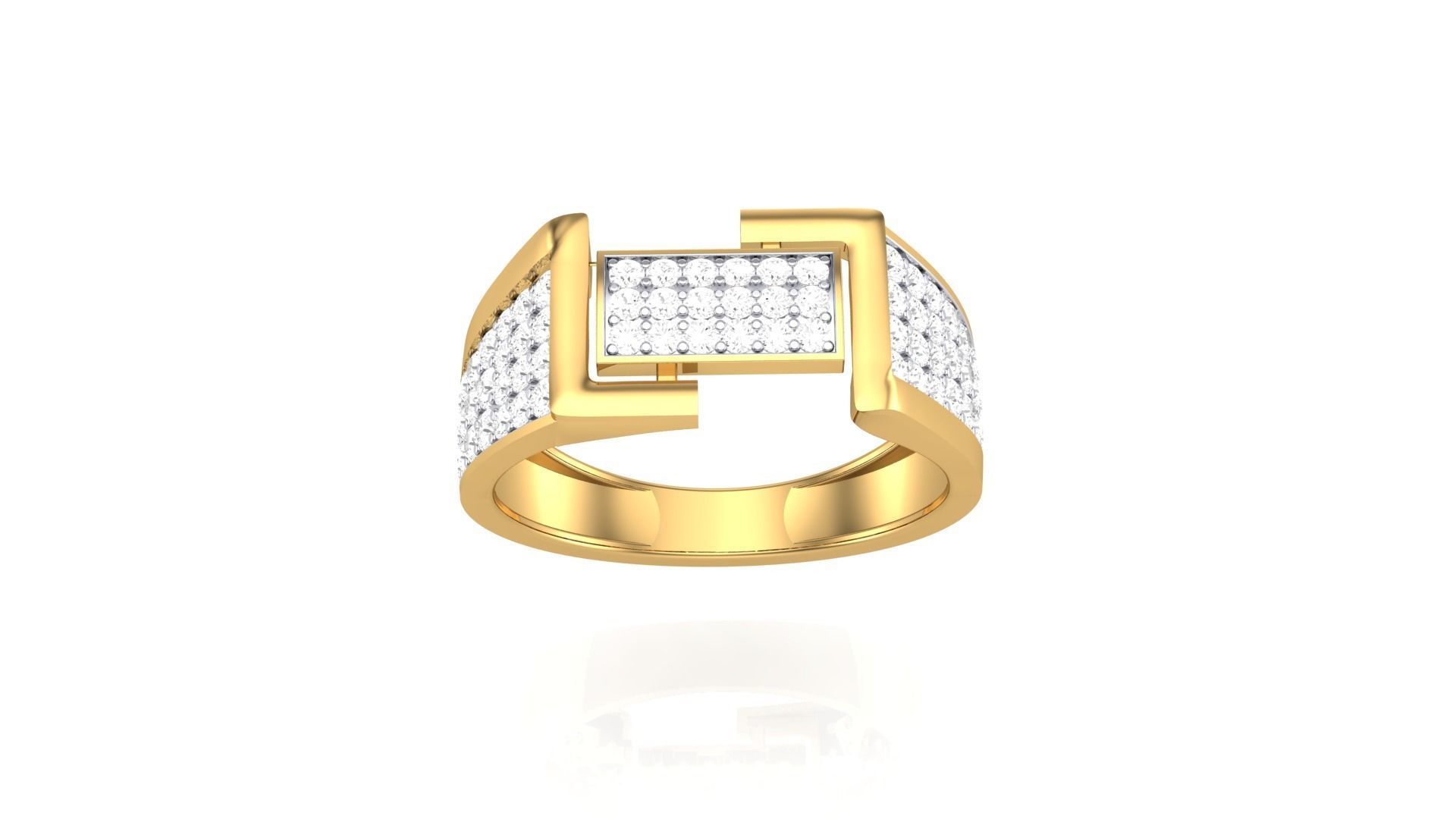 Men Groom Gents Diamond Ring 3dm stl obj mtl 3mf glb 3D print model_4