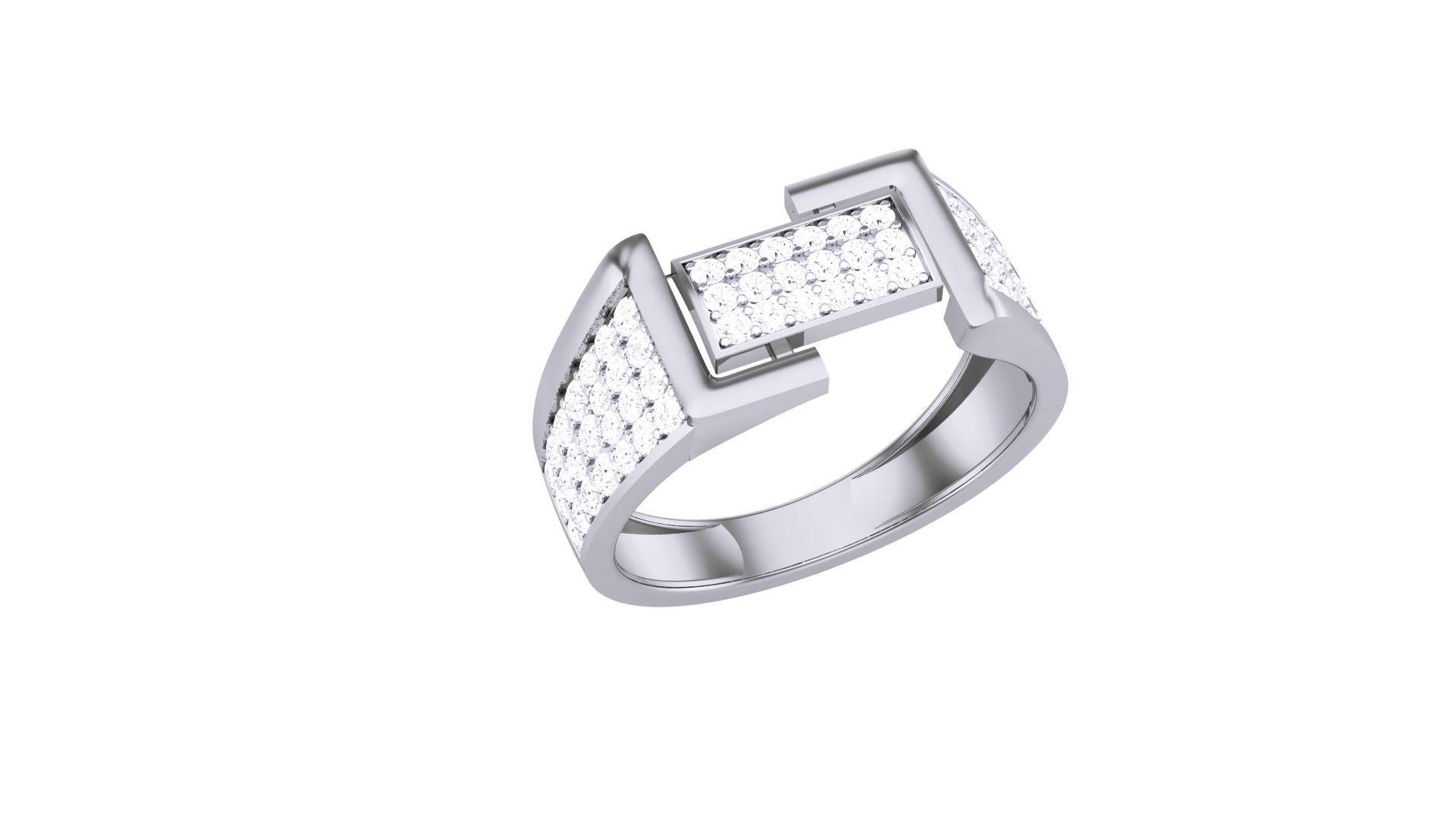 Men Groom Gents Diamond Ring 3dm stl obj mtl 3mf glb 3D print model_1