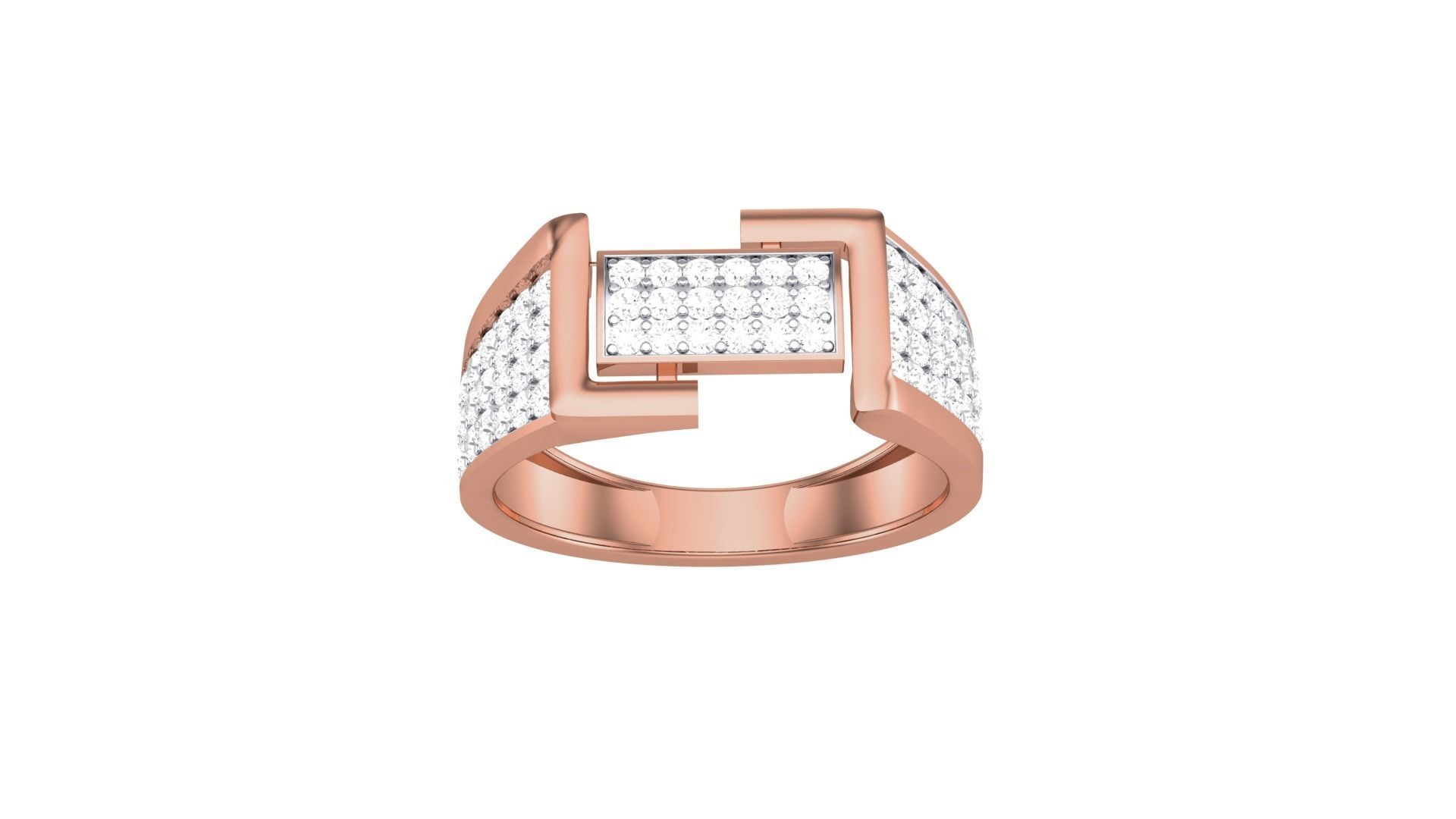 Men Groom Gents Diamond Ring 3dm stl obj mtl 3mf glb 3D print model_6