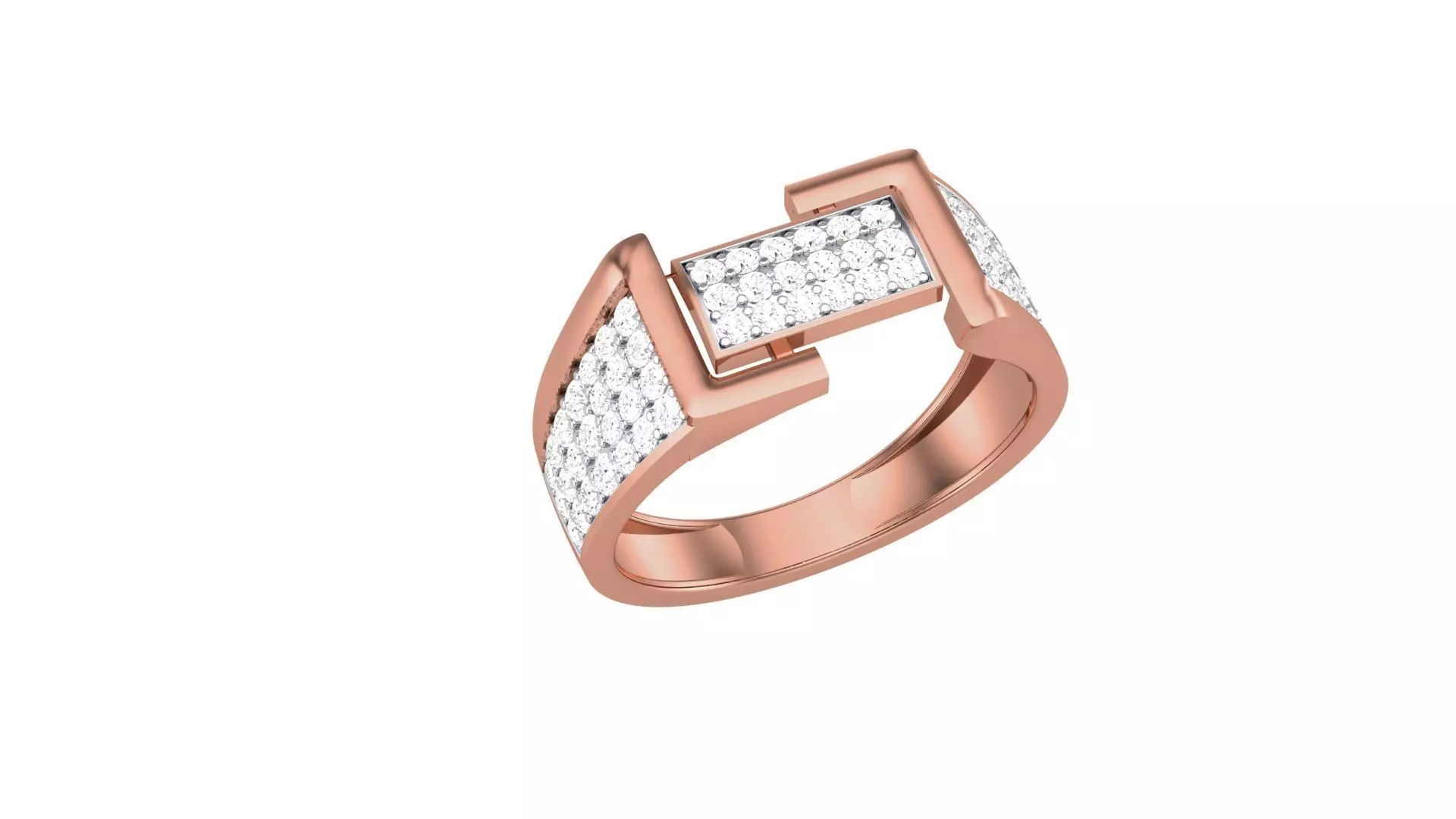 Men Groom Gents Diamond Ring 3dm stl obj mtl 3mf glb 3D print model_0
