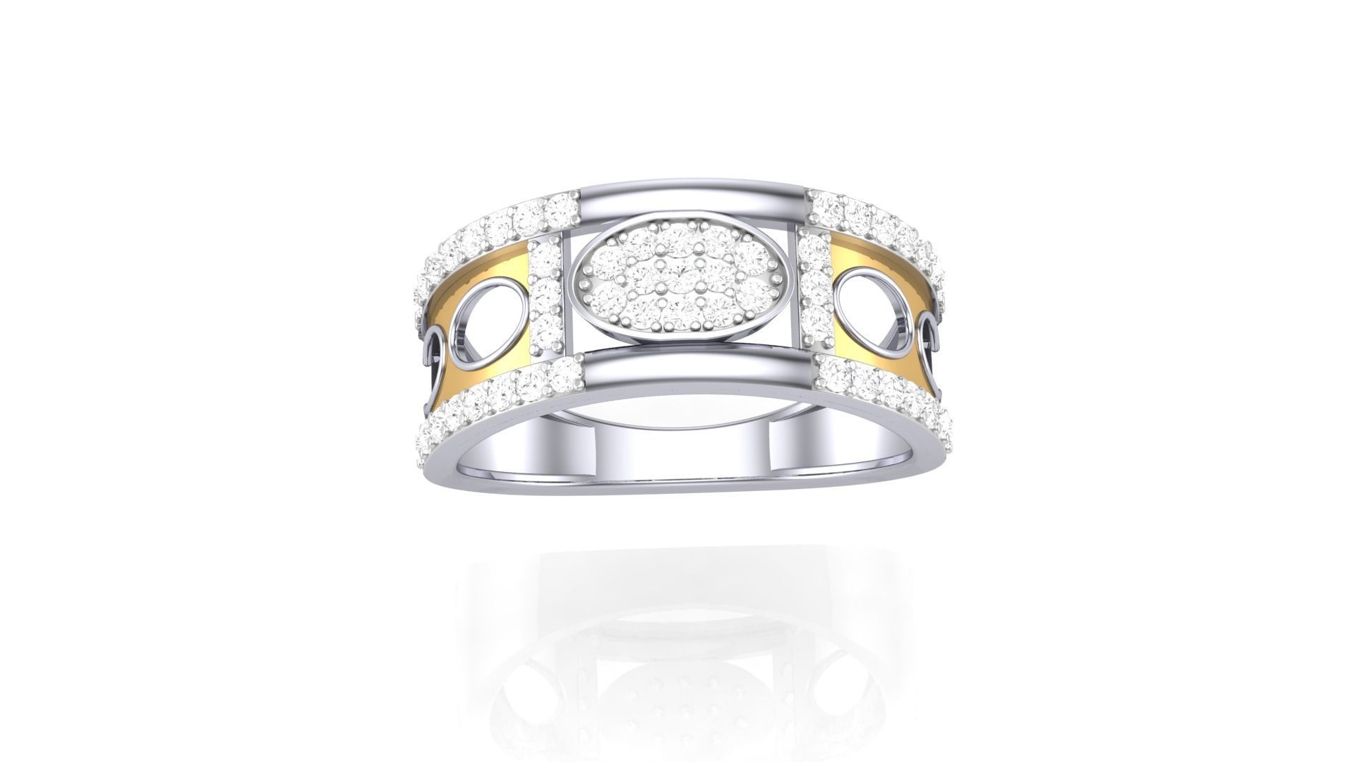 Men Groom Gents Diamond Ring 3dm stl obj mtl 3mf glb 3D print model_2