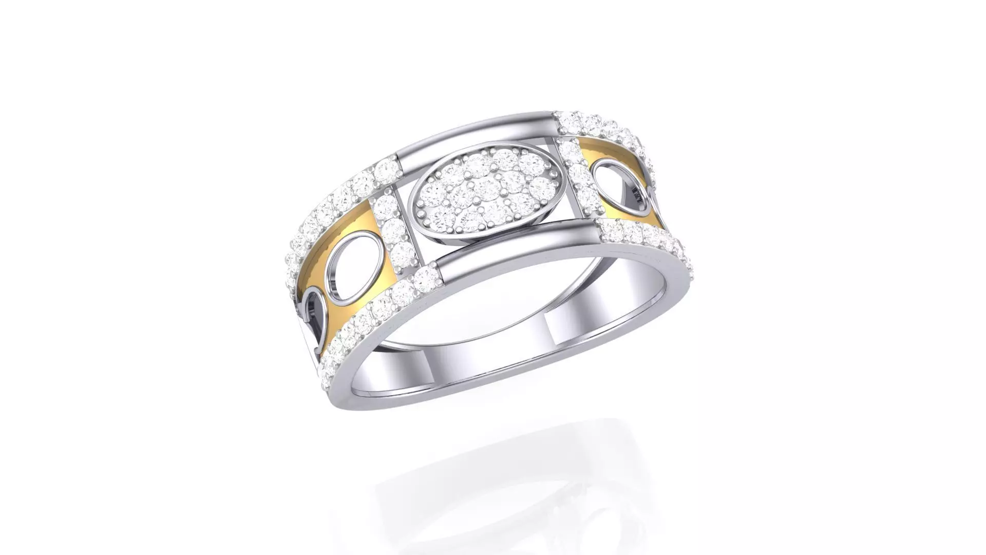 Men Groom Gents Diamond Ring 3dm stl obj mtl 3mf glb 3D print model_0