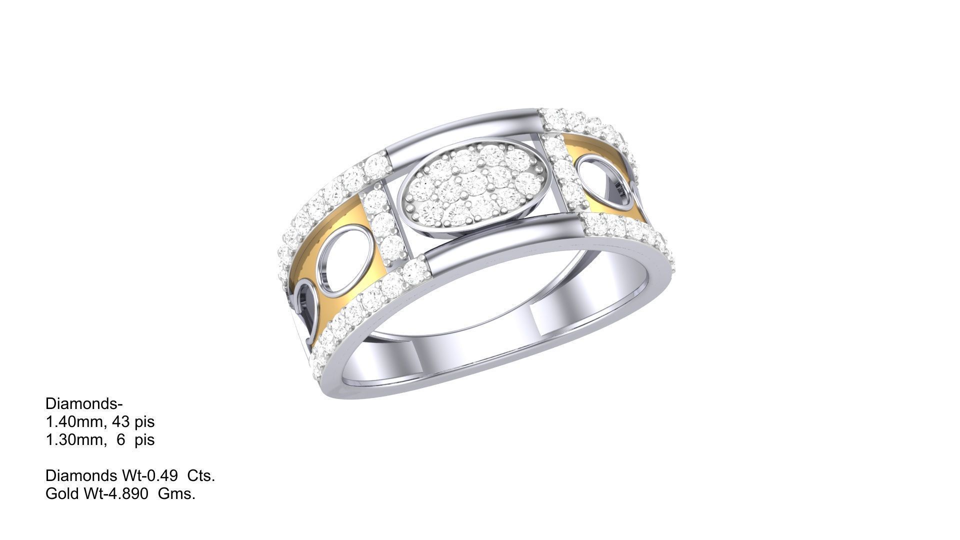 Men Groom Gents Diamond Ring 3dm stl obj mtl 3mf glb 3D print model_1