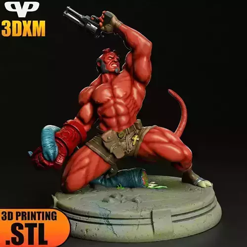 HellBoy STL for 3D Printing 3DXM ChibiSTL