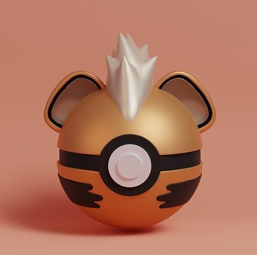 Pokemon Growlithe Pokeball  3D print model