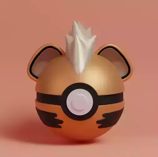 Pokemon Growlithe Pokeball 3D print model