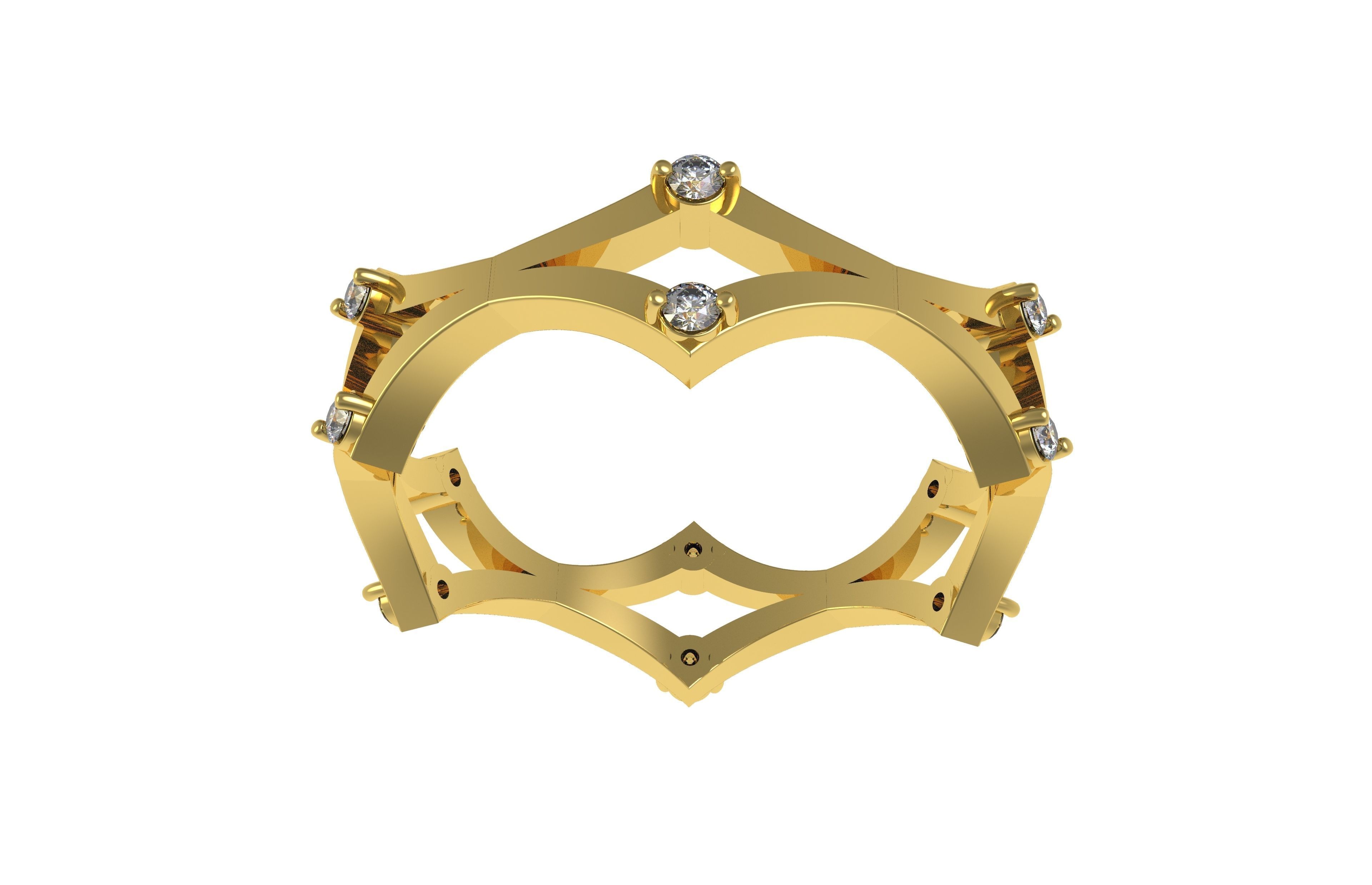 Cross Over Zigzag Eternity Wedding Band 3D print model_6