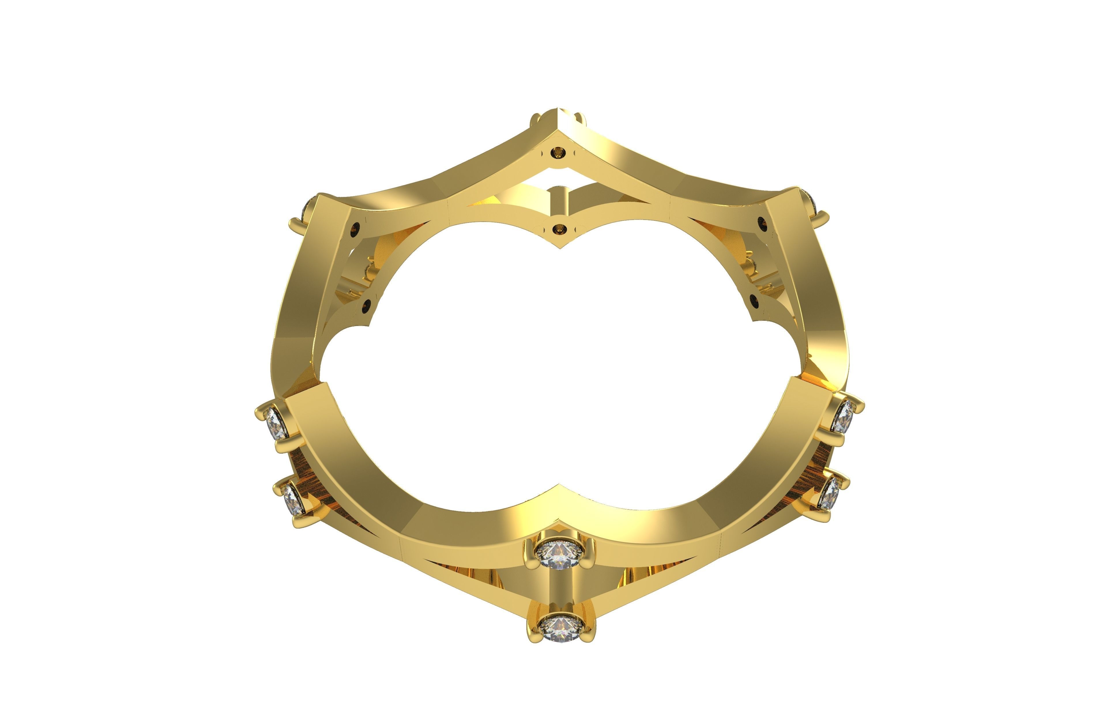 Cross Over Zigzag Eternity Wedding Band 3D print model_7