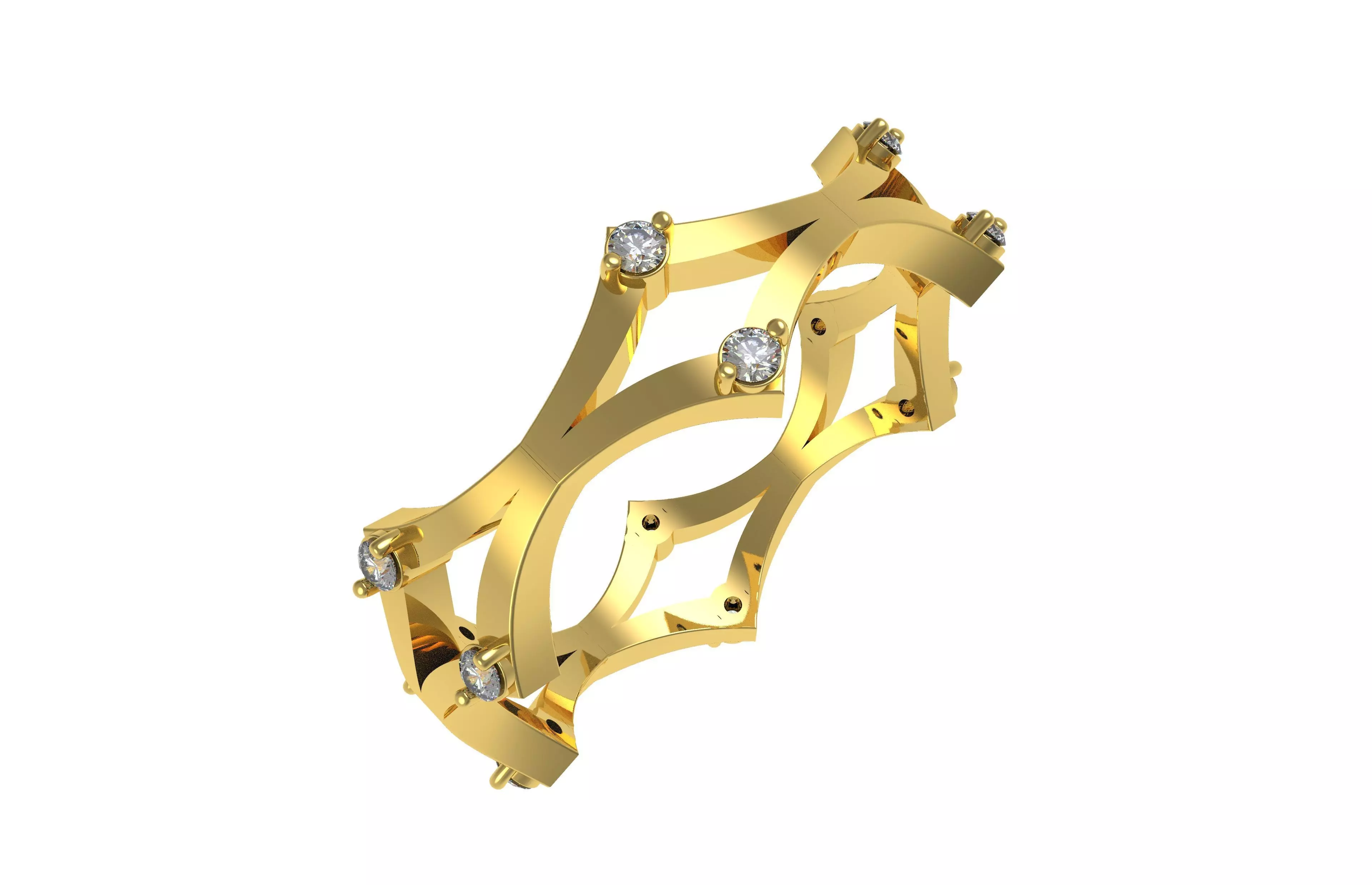 Cross Over Zigzag Eternity Wedding Band 3D print model_0