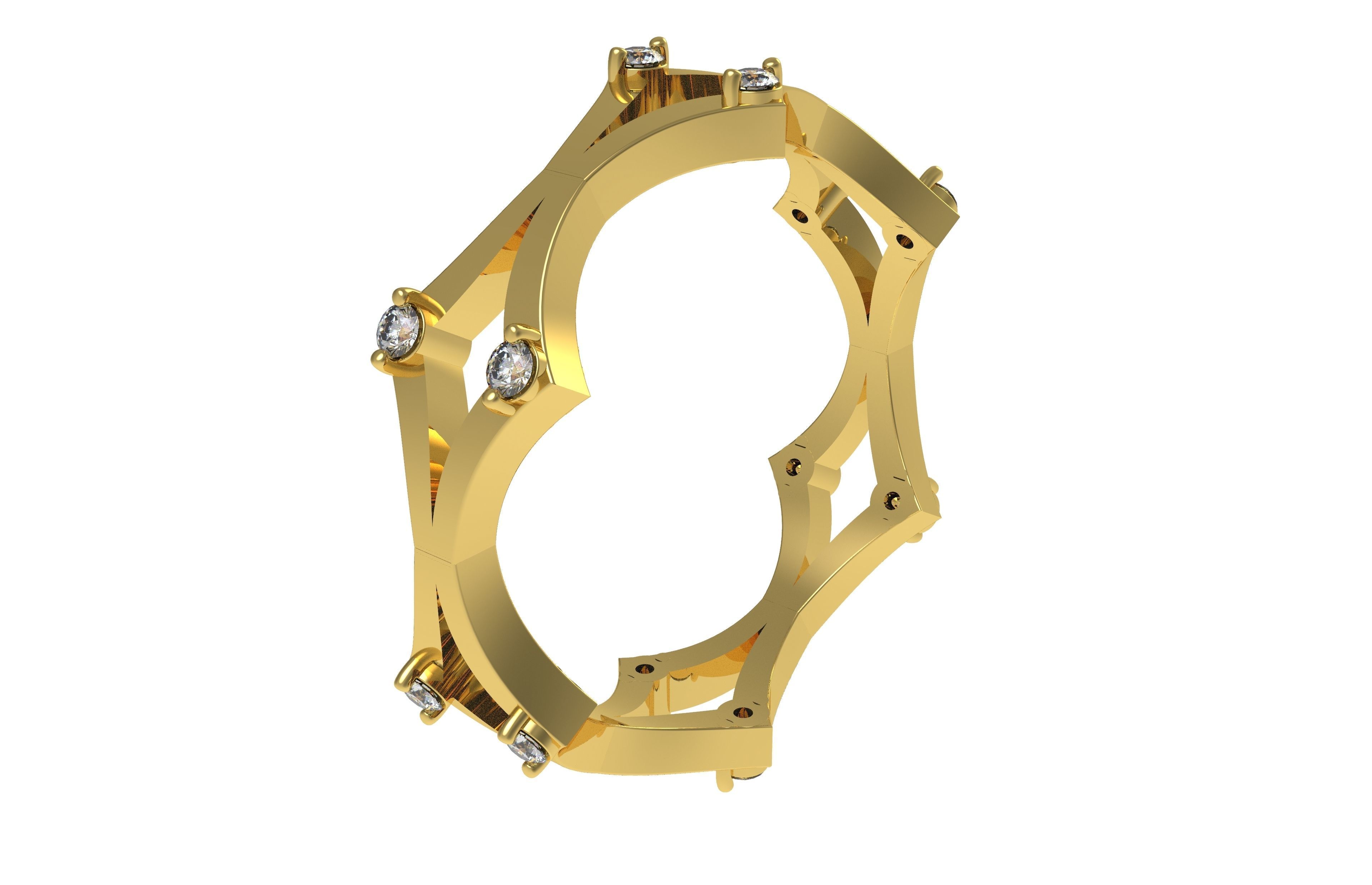 Cross Over Zigzag Eternity Wedding Band 3D print model_4