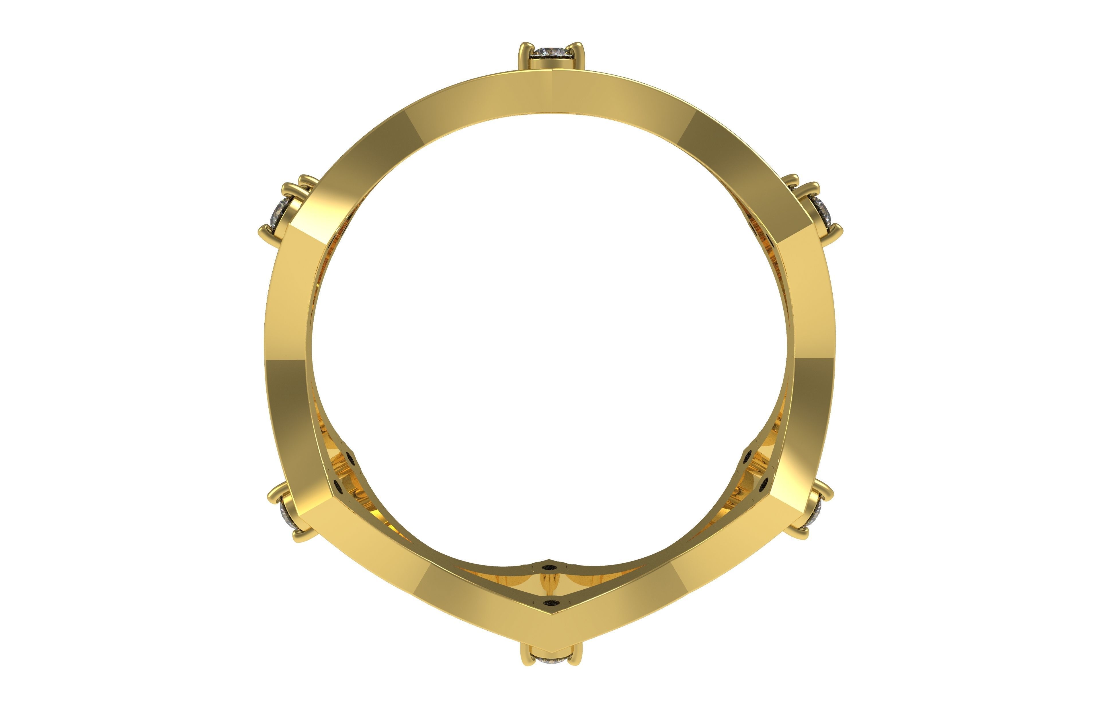 Cross Over Zigzag Eternity Wedding Band 3D print model_5