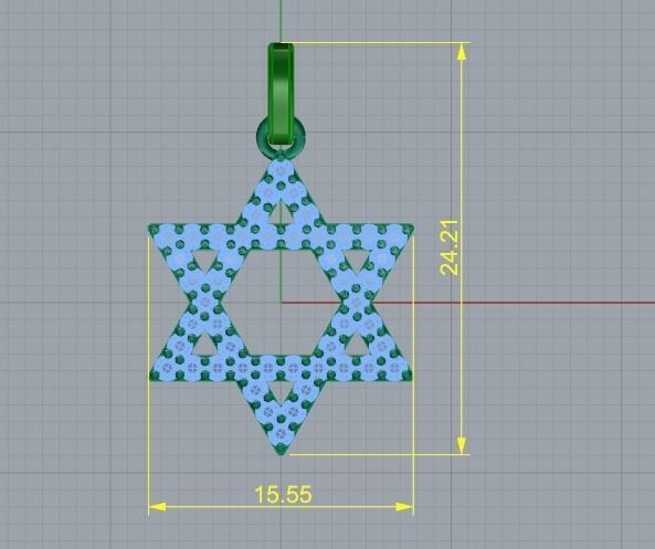 Star of David pendant Model 3862 3D print model_5