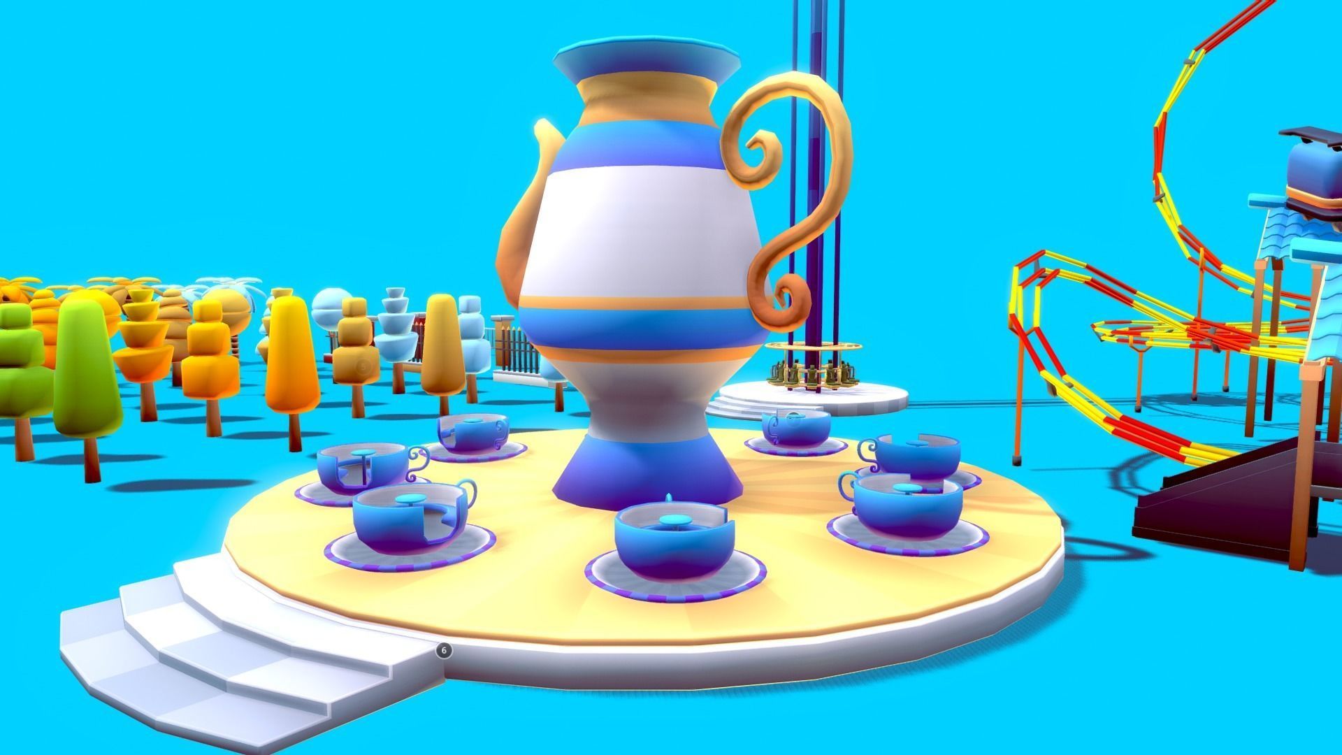 Amusement Park Asset Pack Low-poly 3D model_5