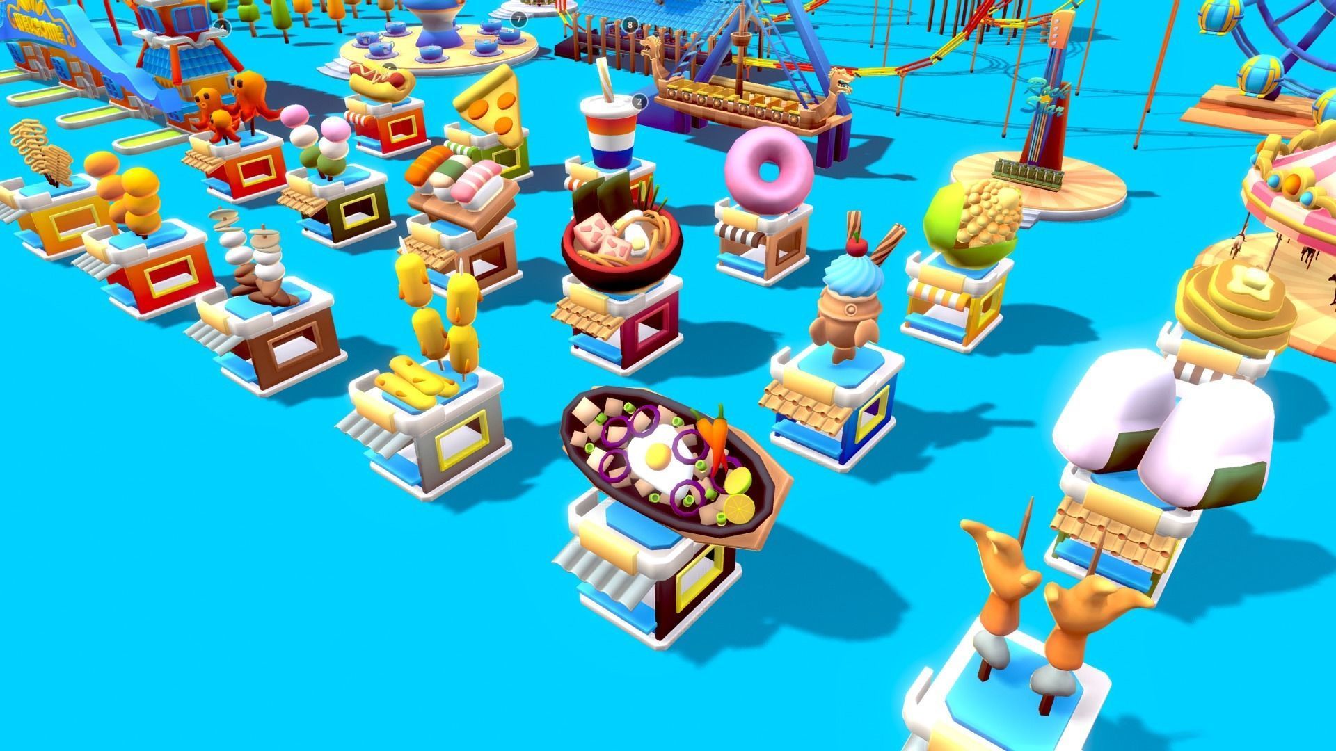 Amusement Park Asset Pack Low-poly 3D model_1