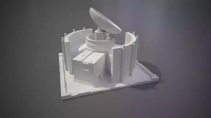 Futuristic Satellite Control Center 3D print model