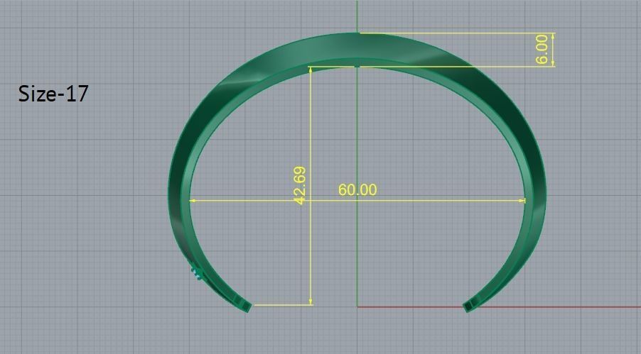 Bracelet size 17 Model 3835 3D print model_6