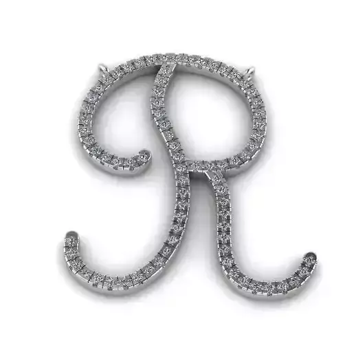 Pendant Letter R Model 3832 3D model 3D printable | CGTrader
