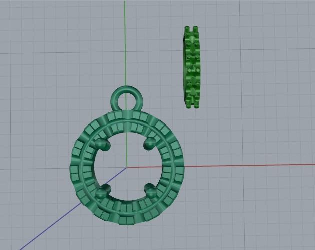 Pendant round Model 3830 3D print model_3