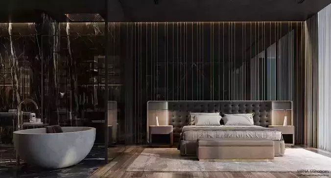 Modern Interior Bedroom Scene