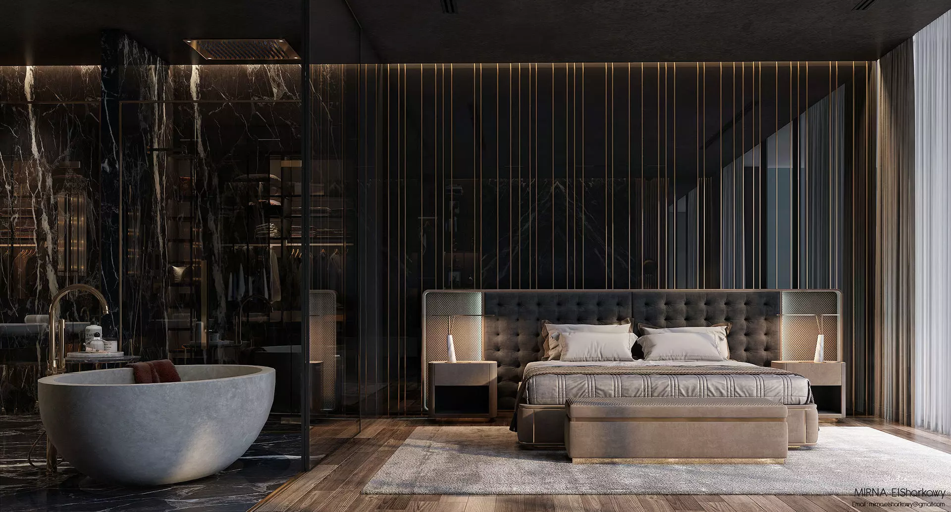 Modern Interior Bedroom Scene 3D model