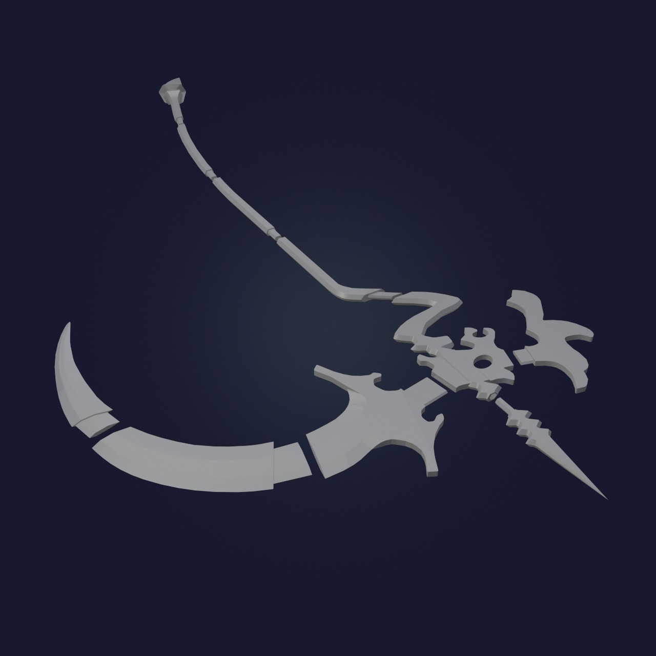 Shinoa Hiragi scythe for 3D print 3D model_6