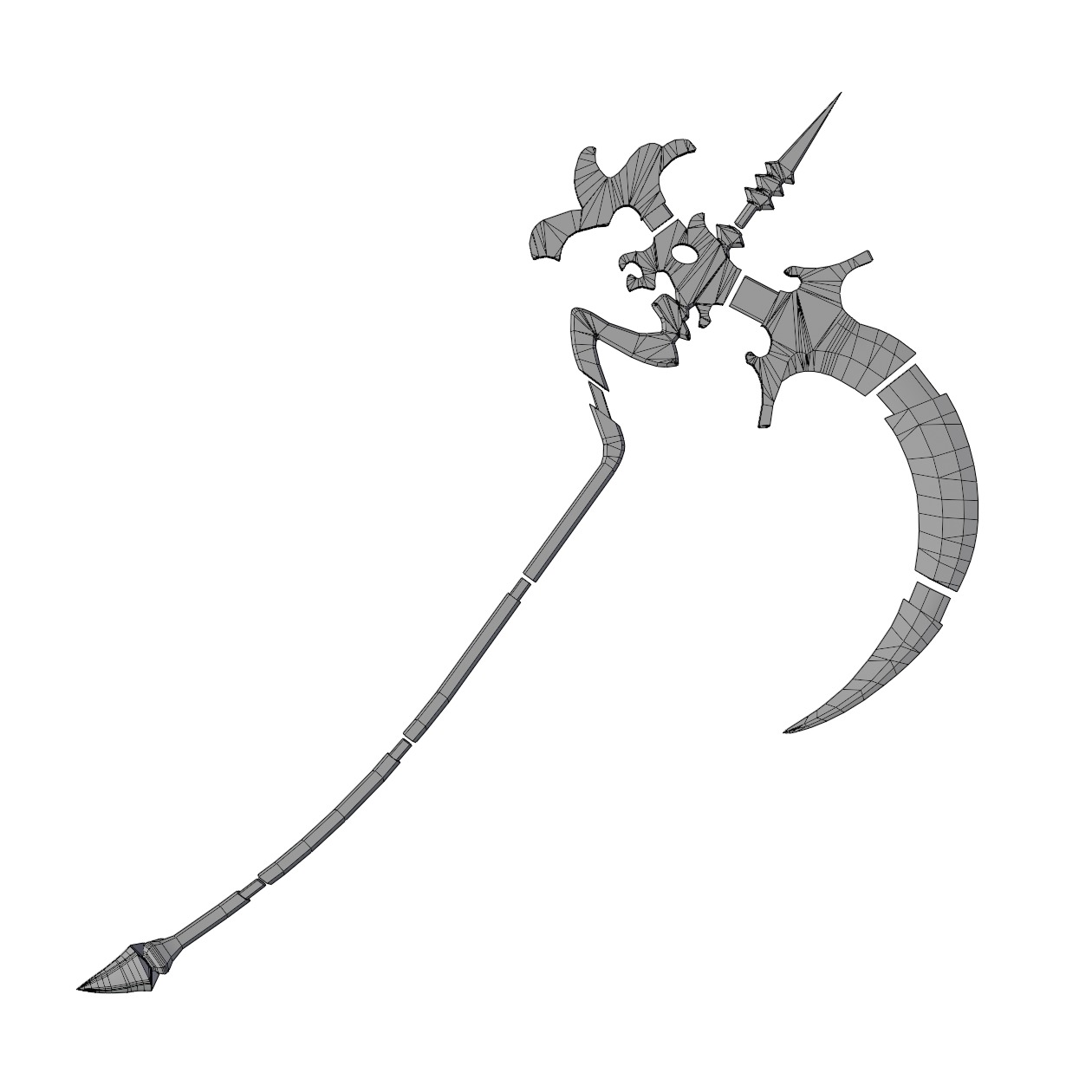 Shinoa Hiragi scythe for 3D print 3D model_7