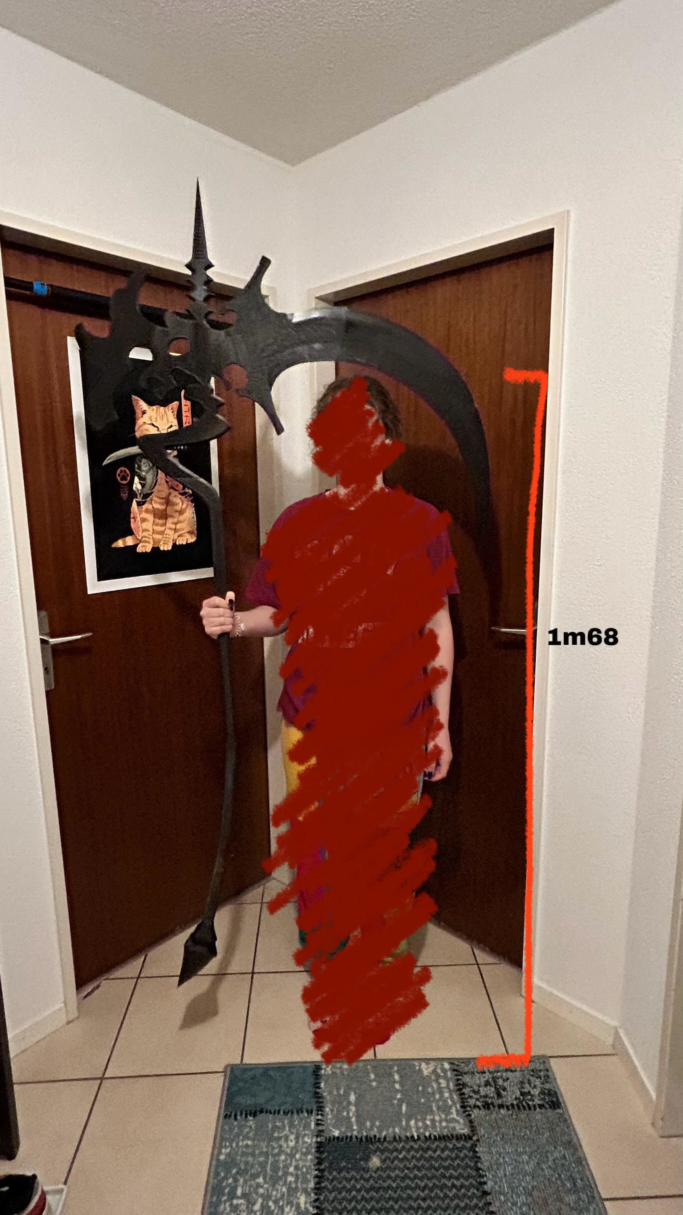 Shinoa Hiragi scythe for 3D print 3D model_3