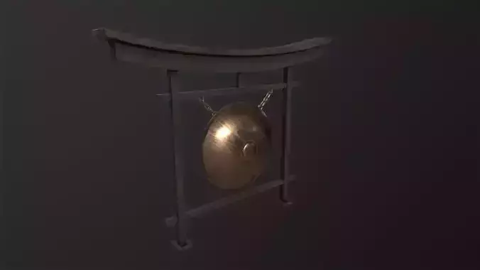 Japanese classic gong 3D Model Low-poly 3D model