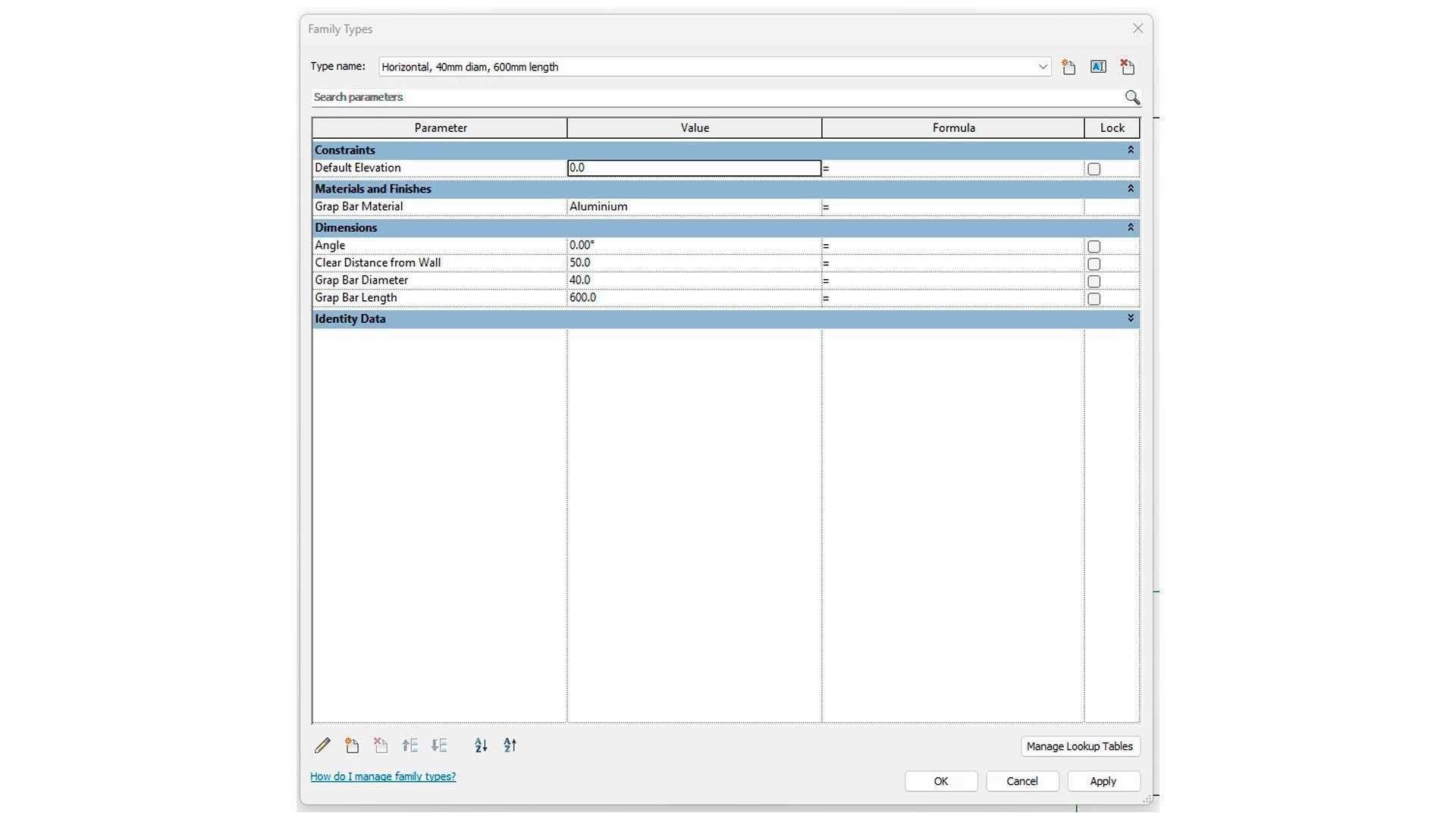 Revit Grap Bar Towel Rail Wall Based Family 3D model_4