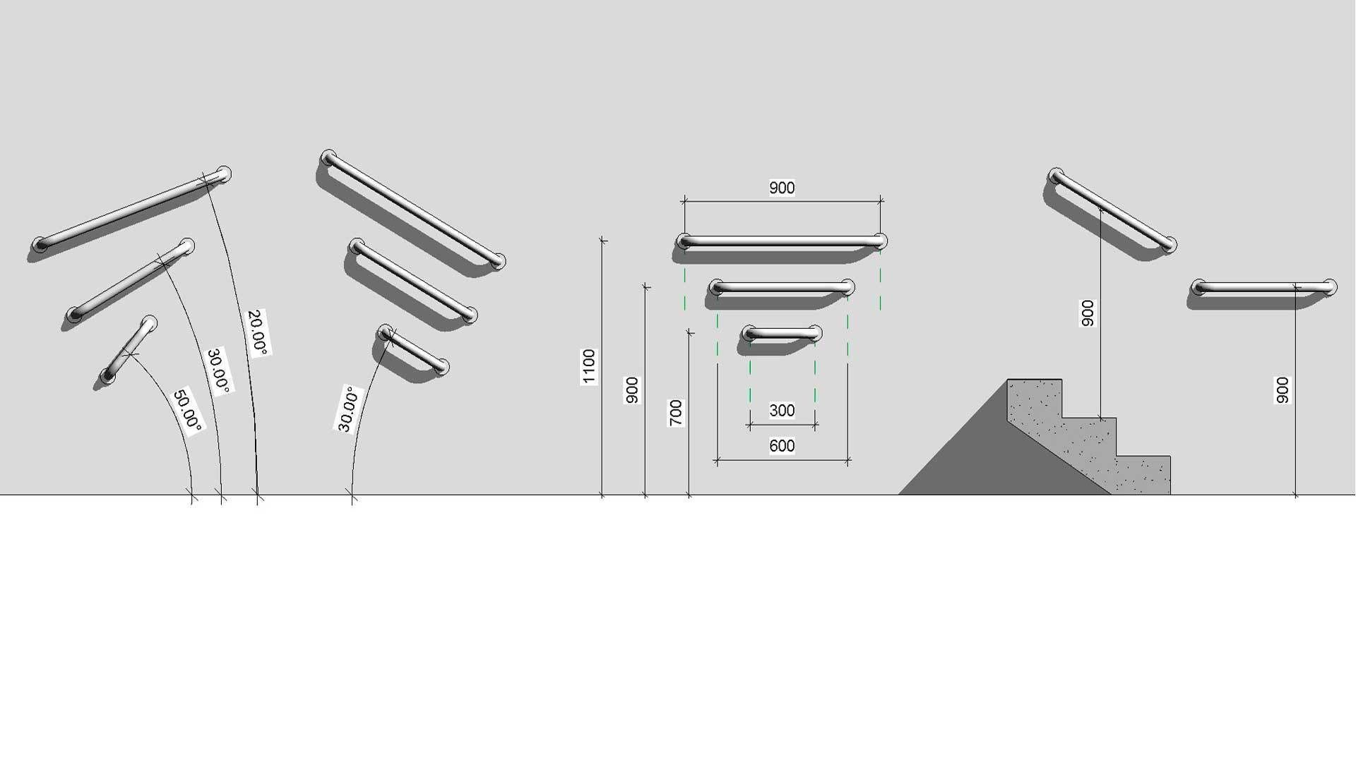Revit Grap Bar Towel Rail Wall Based Family 3D model_1