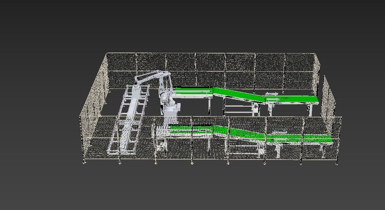 Mechanical hand material production line  3D model_12
