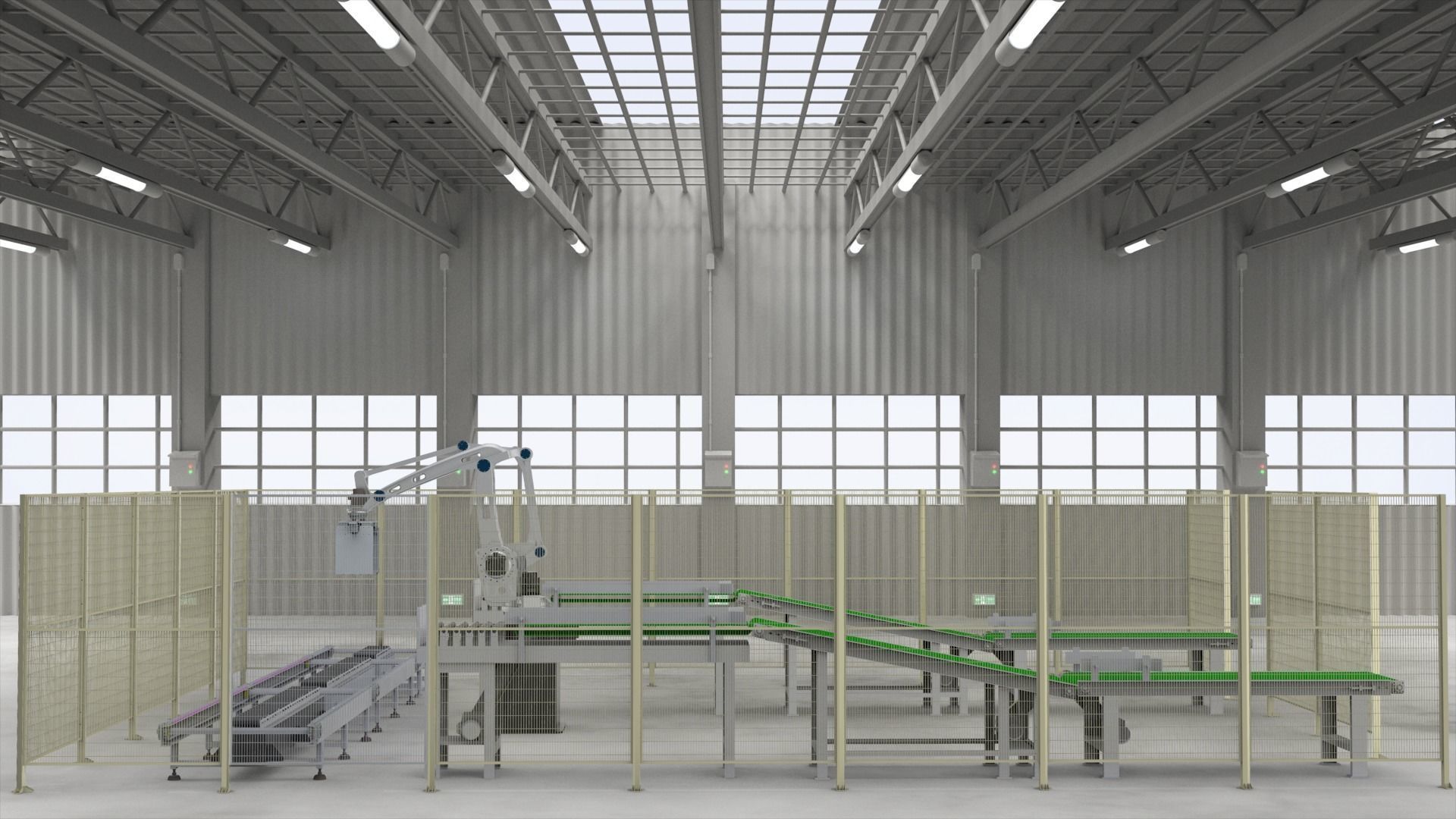 Mechanical hand material production line  3D model_1