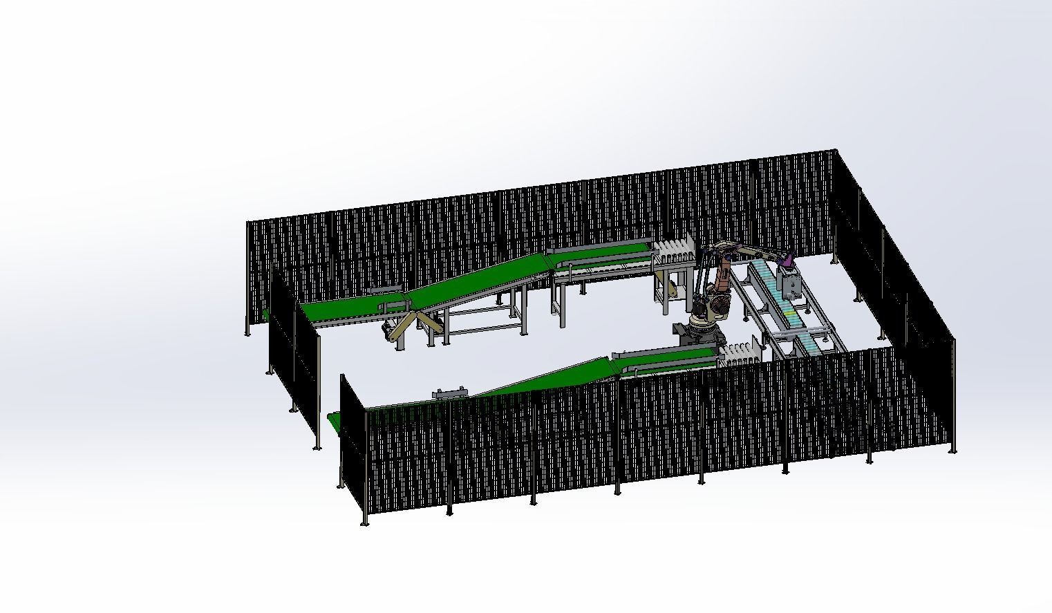 Mechanical hand material production line  3D model_3
