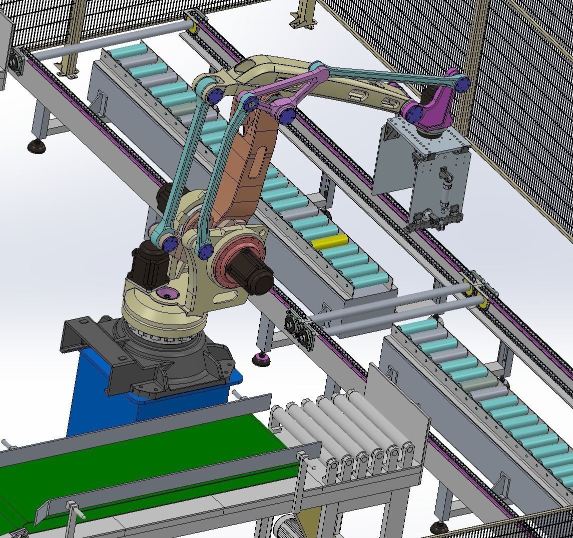 Mechanical hand material production line  3D model_4