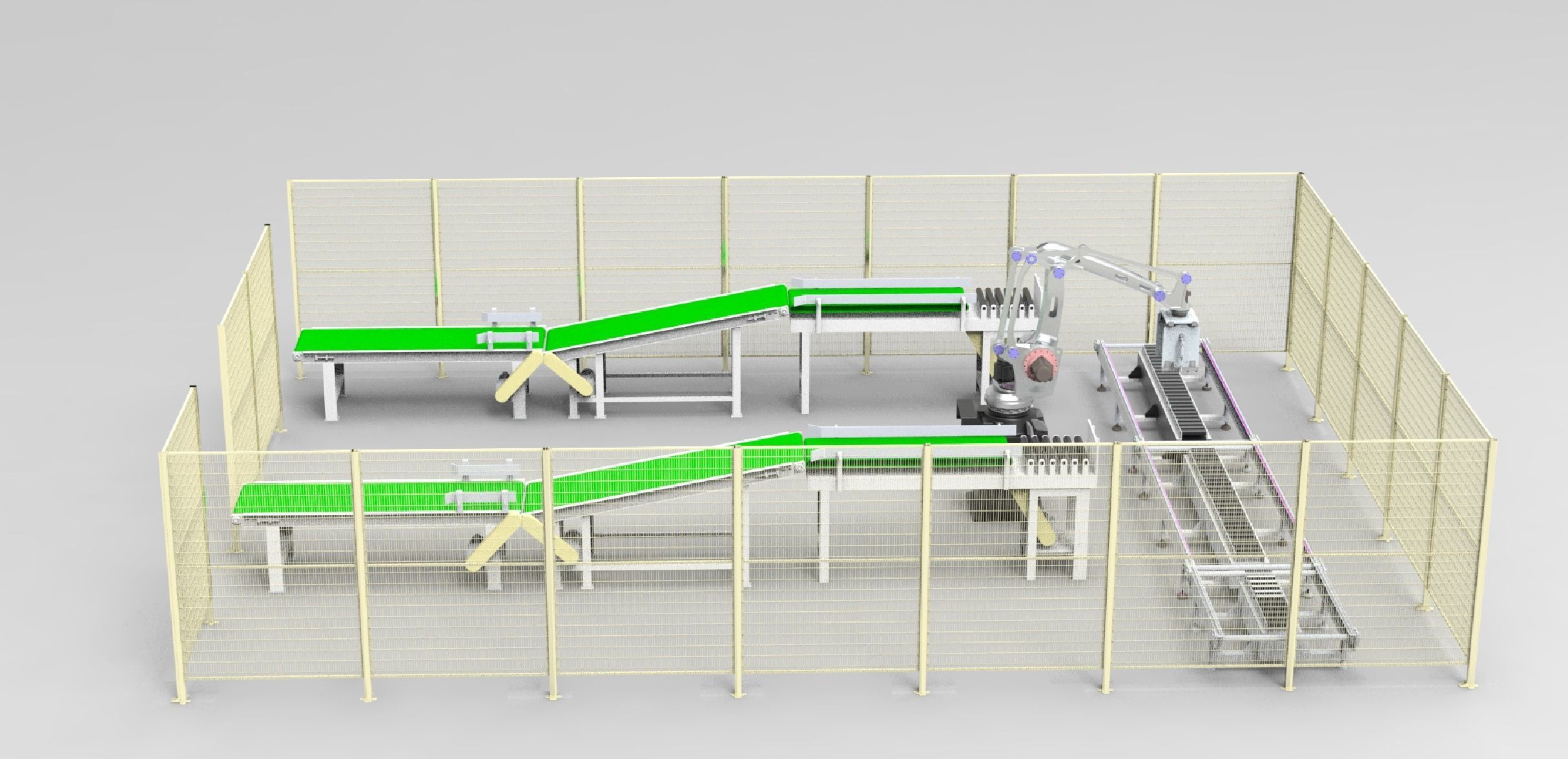 Mechanical hand material production line  3D model_2