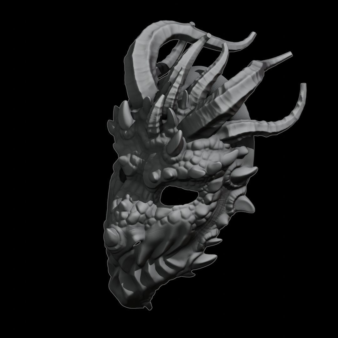 Dragon Face Mask Printable STL 3D print model_6
