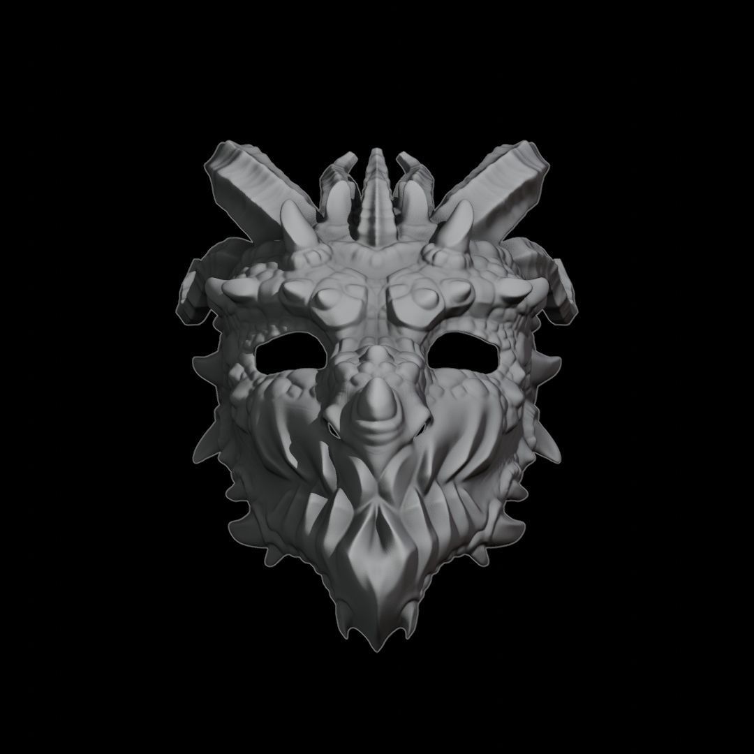 Dragon Face Mask Printable STL 3D print model_3