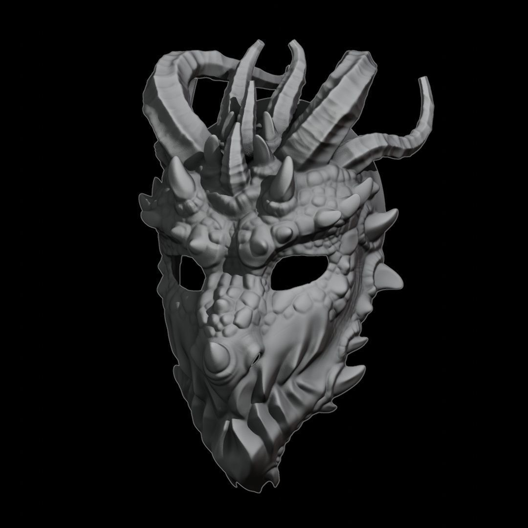 Dragon Face Mask Printable STL 3D print model_1