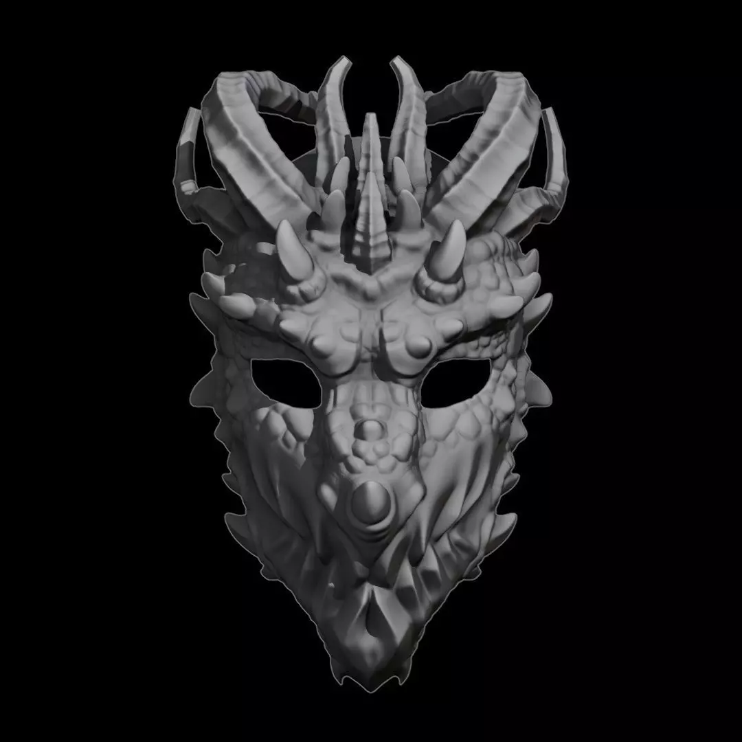 Dragon Face Mask Printable STL 3D print model_0