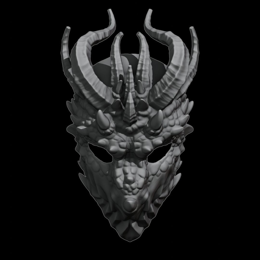 Dragon Face Mask Printable STL 3D print model_4
