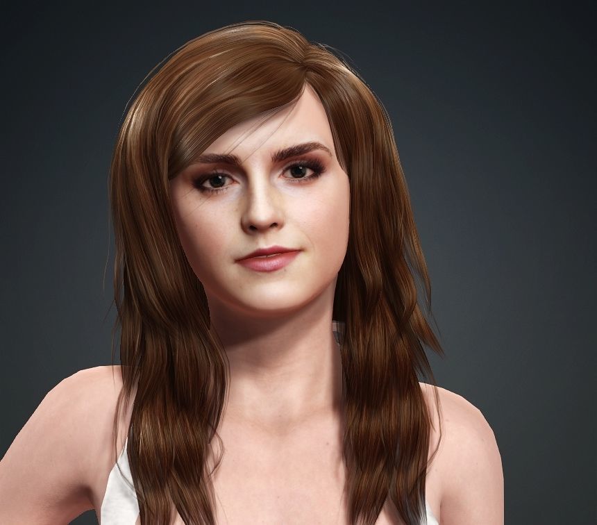 Emma Watson rigged animated  2500 free animation tutorial Low-poly 3D model_11