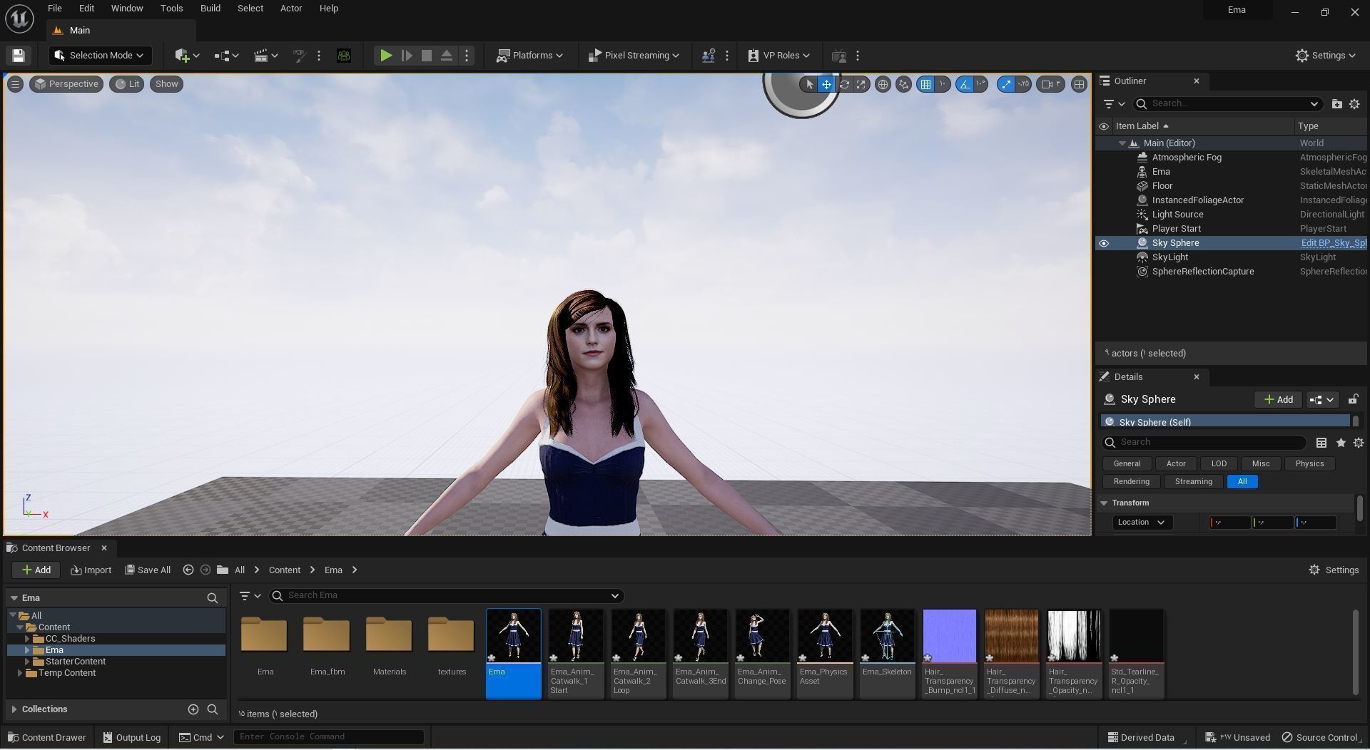 Emma Watson rigged animated  2500 free animation tutorial Low-poly 3D model_18