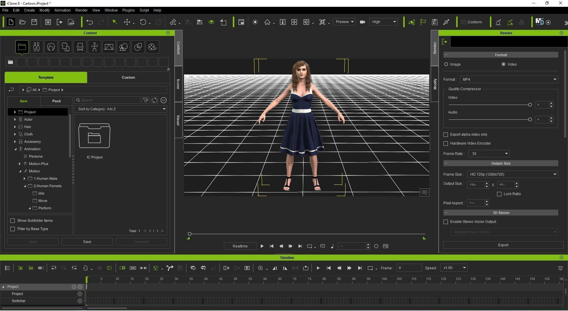 Emma Watson rigged animated  2500 free animation tutorial Low-poly 3D model_17